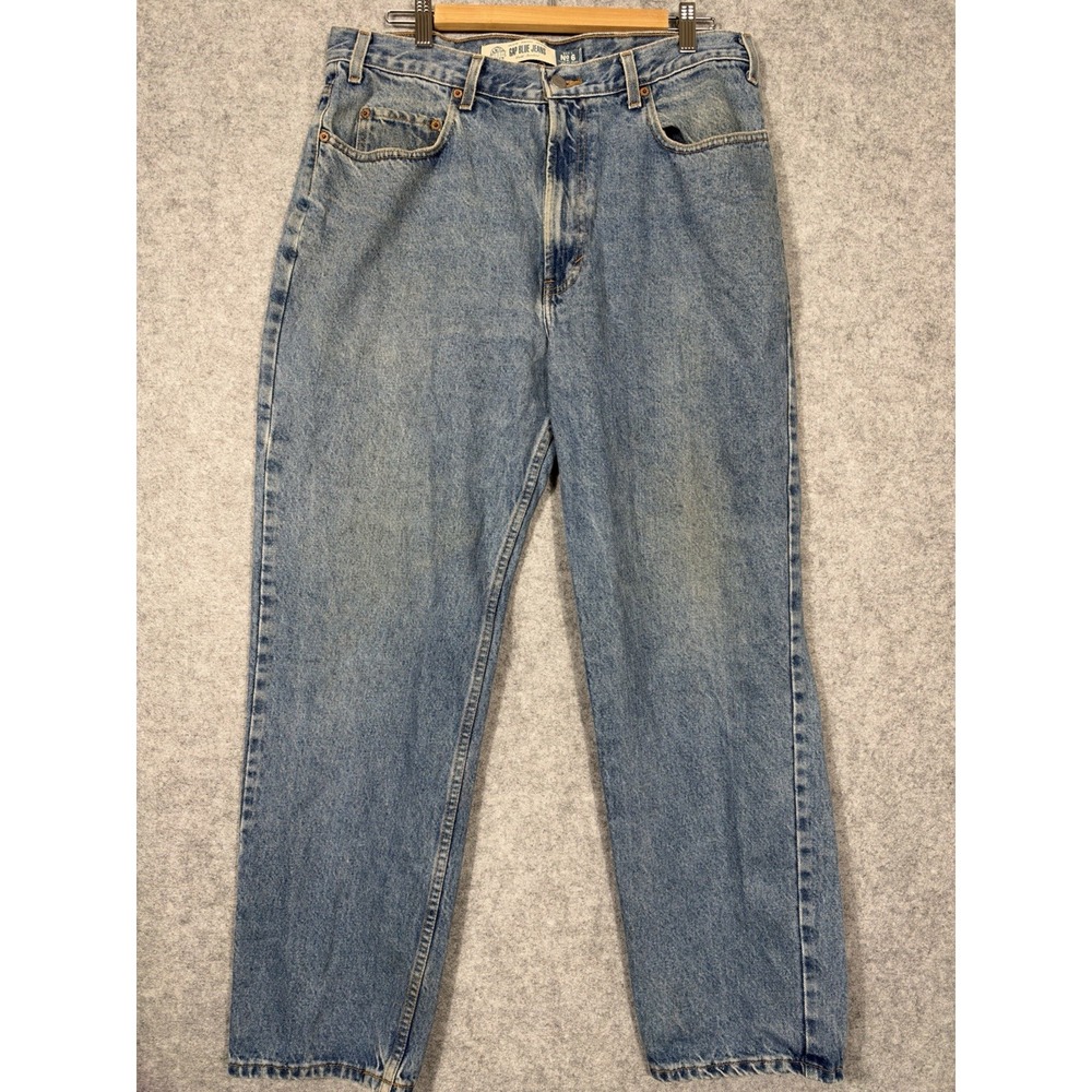 Vintage GAP Blue Jeans No 6 Loose Fit Mens 36x30 Light Wash Denim Made USA 90s